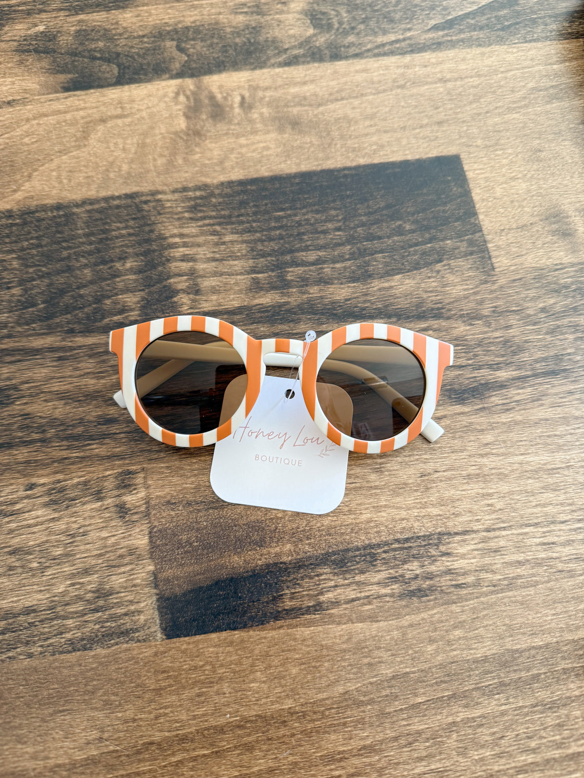 Retro Groovy Toddler Sunglasses - Tan/White