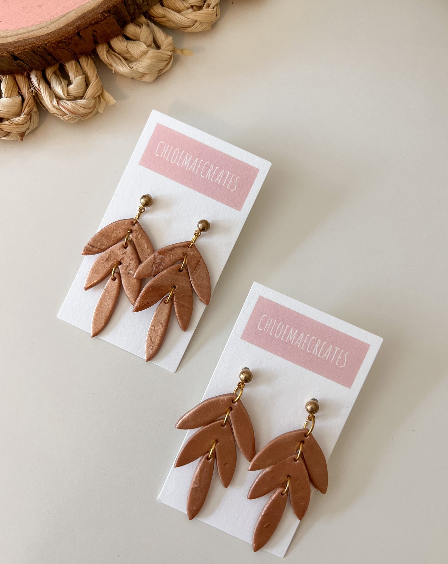 Tiered Clay Earrings - Copper