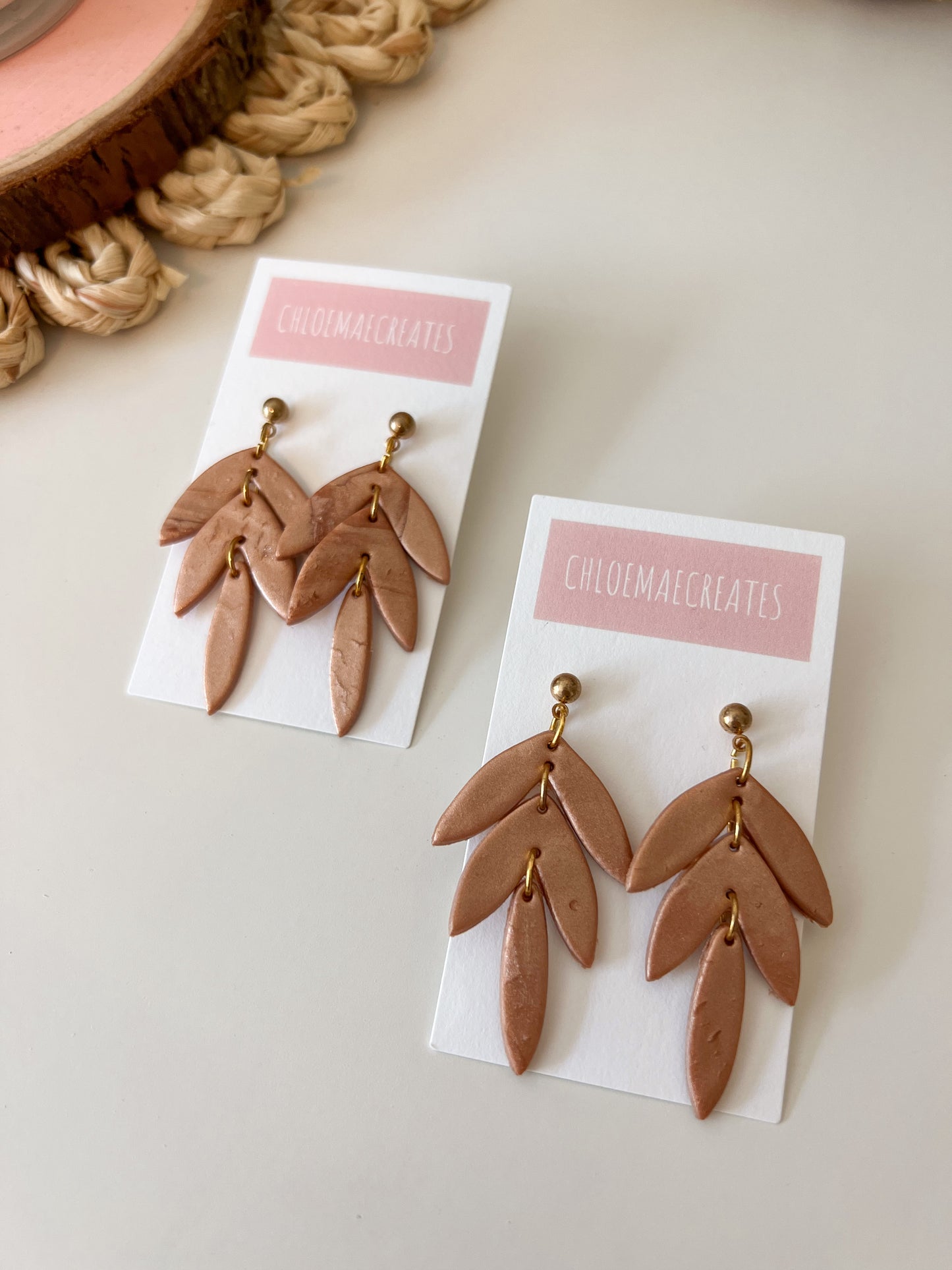 Tiered Clay Earrings - Copper