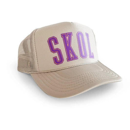 Retro SKOL Trucker Hat - Tan