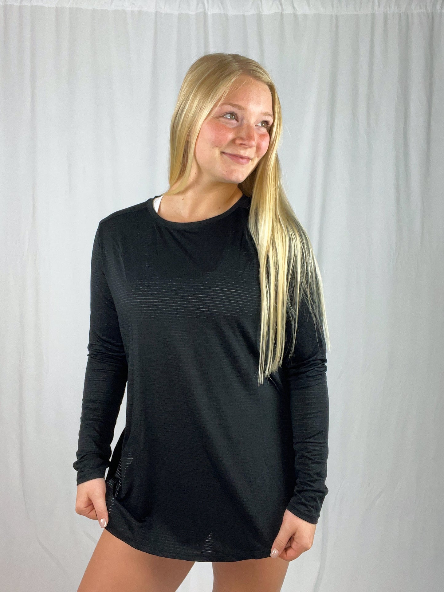 Ribbed Mesh Long Sleeve (2 colors)