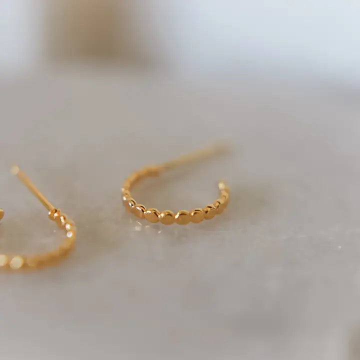Dainty Hypoallergenic Gold-Plated Hoop Studs