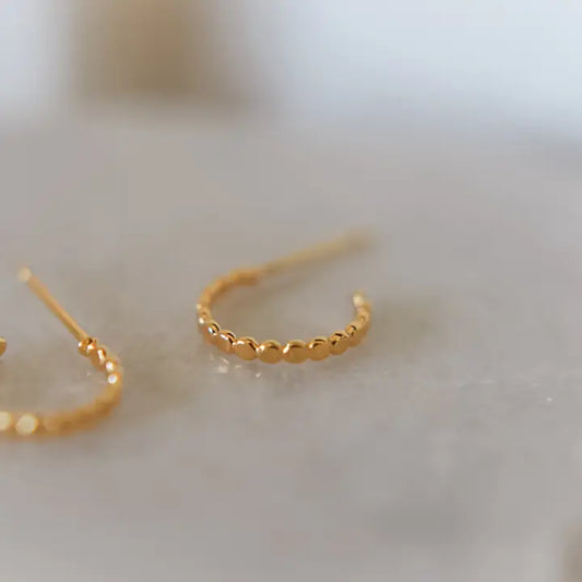 Dainty Hypoallergenic Gold-Plated Hoop Studs