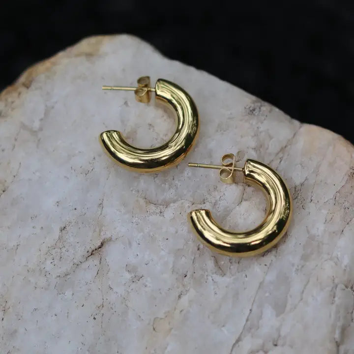 Mini Audrey Hoop Earrings - Gold
