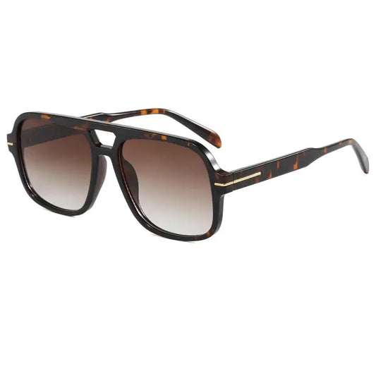Chic Aviator Sunglasses - Brown Tortoise