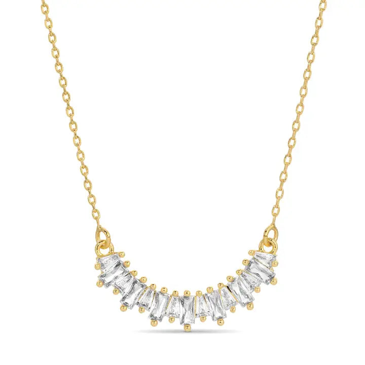 Baguette Curve Pendant Necklace (2 colors)