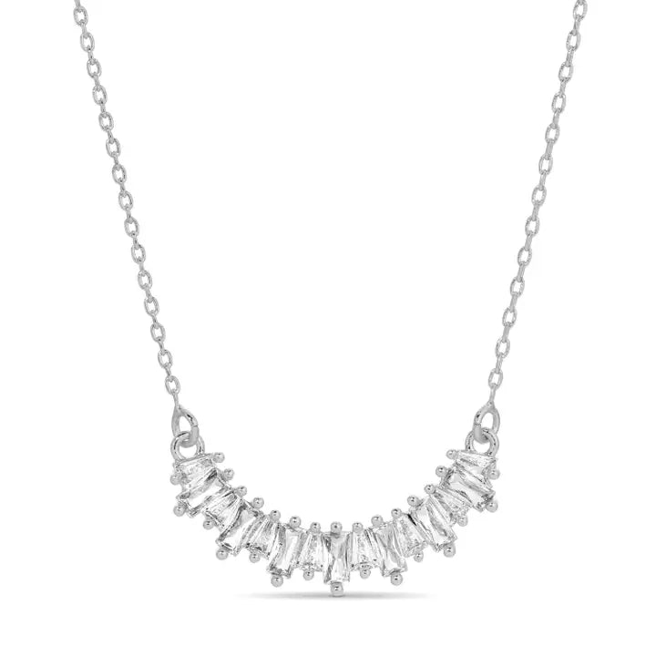 Baguette Curve Pendant Necklace (2 colors)