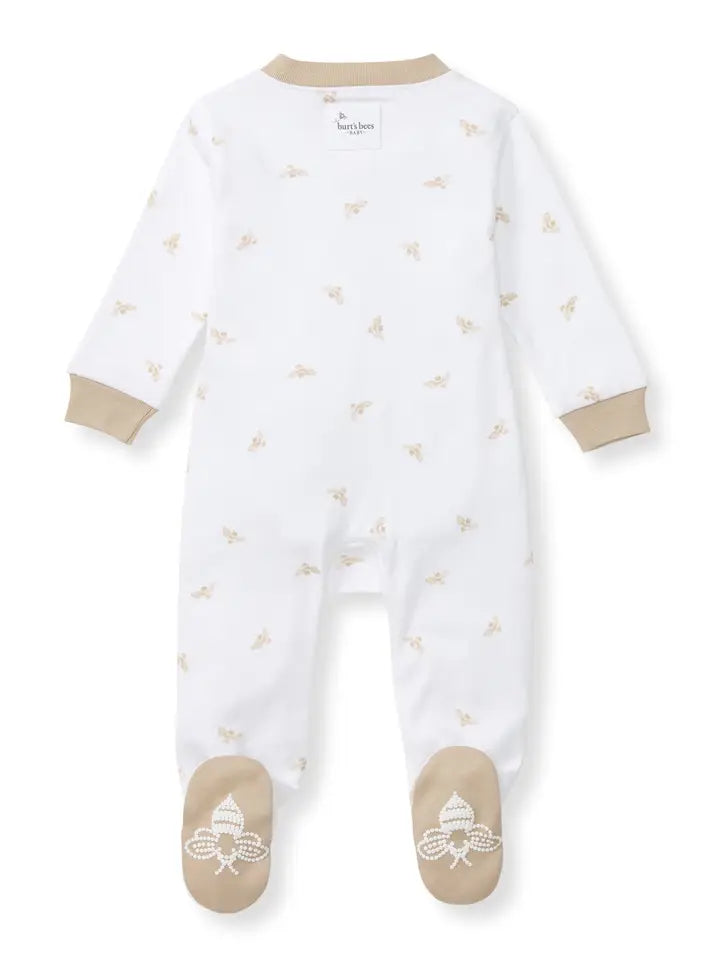 Golden Bee Organic Cotton Sleeper - Off White/Taupe