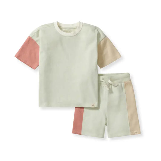 Color Block Boy Tee & Shorts Set