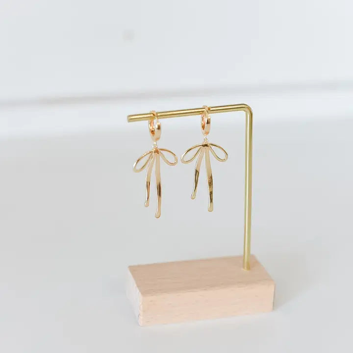 Gold Plated Bow Hoop Earrings