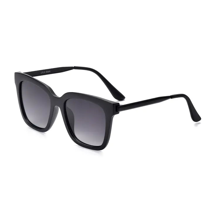 Lyla Polarized Cat Eye Sunglasses - Black