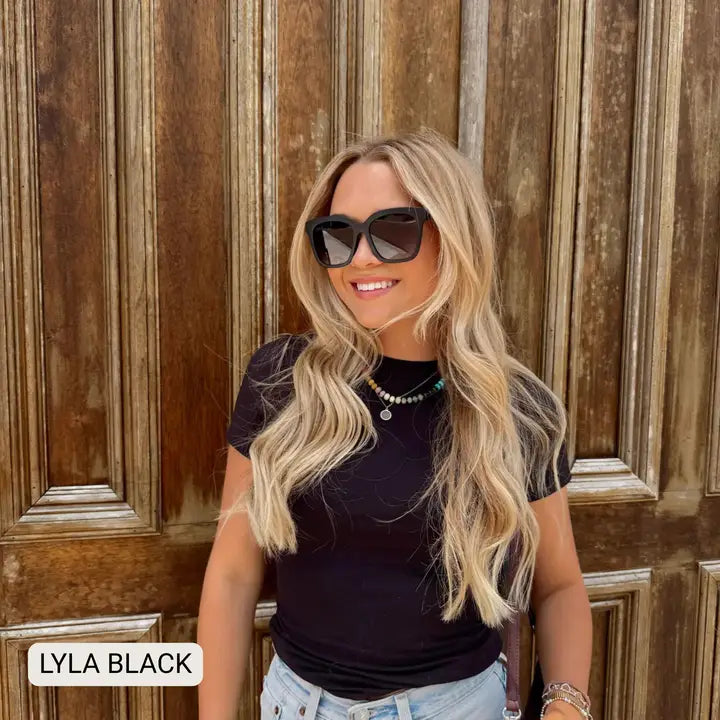 Lyla Polarized Cat Eye Sunglasses - Black