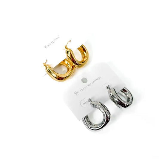 Chunky Statement Hoop Earrings - WATERPROOF (2 colors)