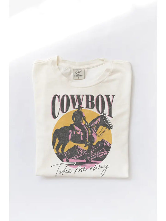 Cowboy Take Me Away Mineral Graphic Tee - Cream
