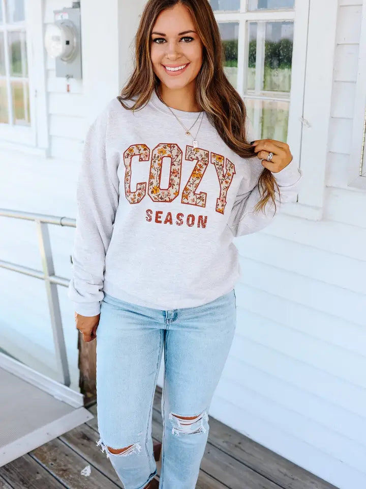 Floral Cozy Season Graphic Sweatshirt