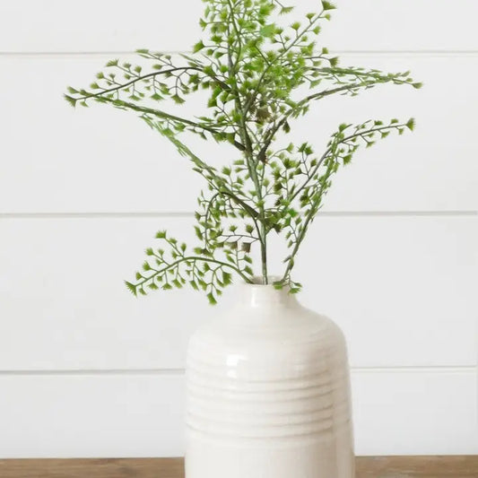 Crackled Stoneware Vase - Cream