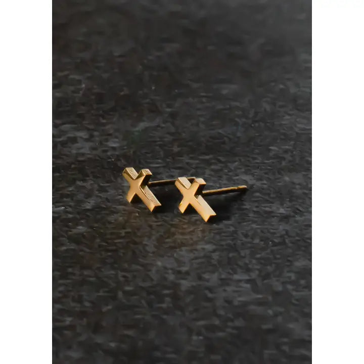 Mini Cross Stud Earrings (2 colors)