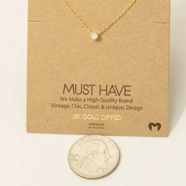 Mini Crystal Pendant Necklace (2 colors)