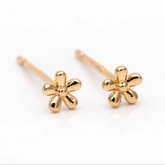 18k Gold Plated Dainty Flower Studs