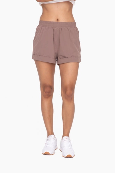 Highwaist Cuffed Athletic Shorts (2 colors)