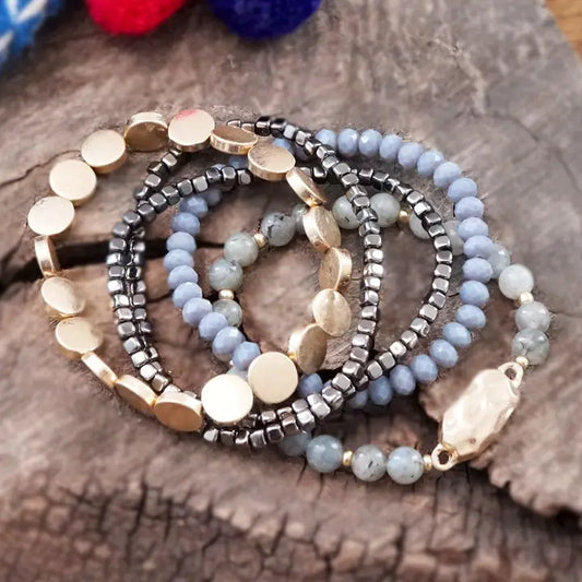 Boho Bracelet Stack - Deep Blue