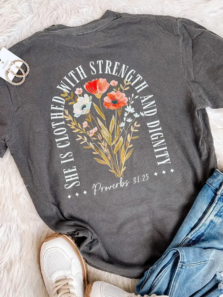 Strength & Dignity Graphic Tee - Pepper