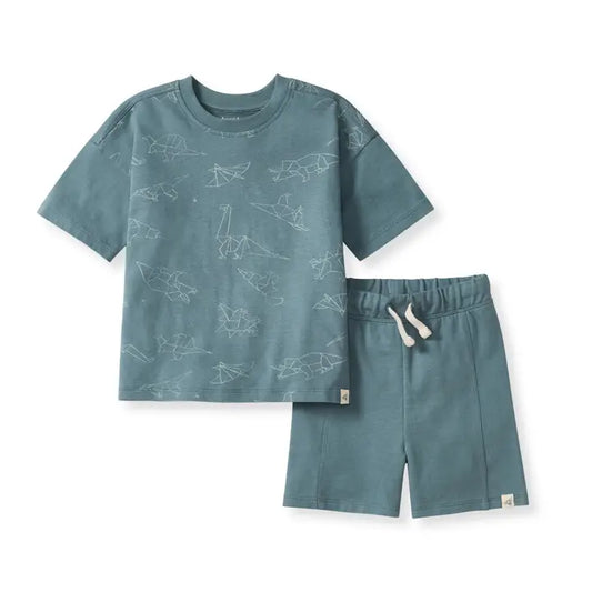 Origami Dinos Boy Boy & Shorts Set