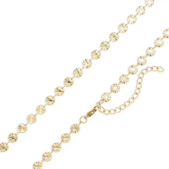 18K Gold Plated Disc Chain Necklace (2 colors)