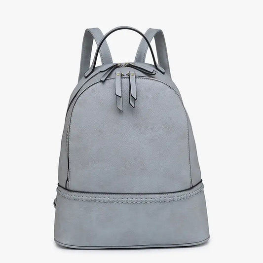 Compartment Stitched Backpack - Dusty Blue