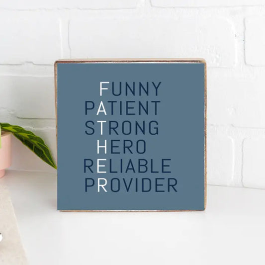 Father Wood Decor Block