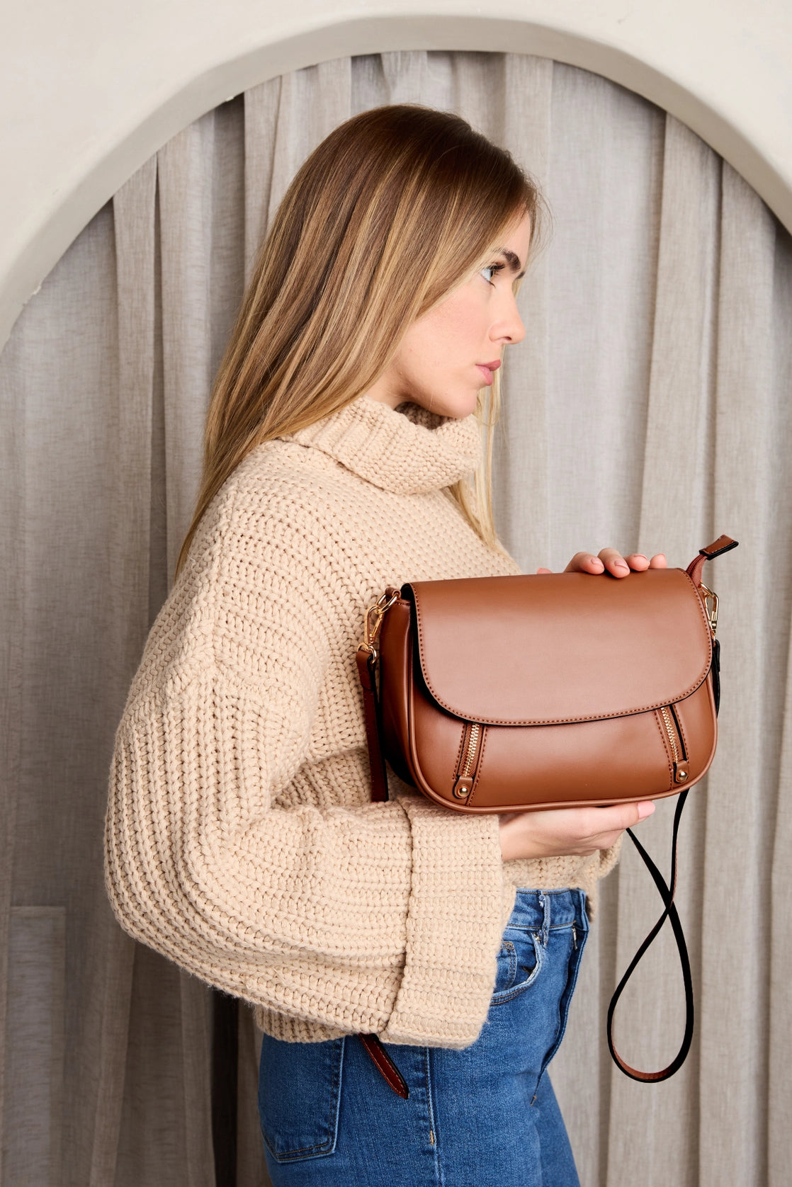 Flapover Dual Zip Crossbody (2 colors)