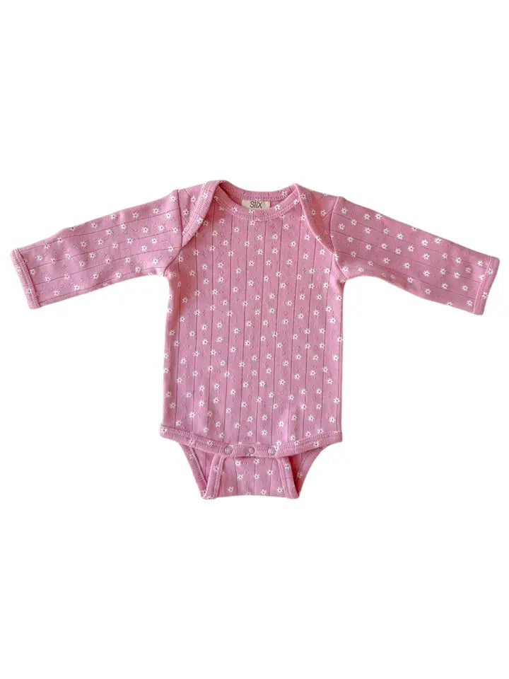 Organic Cotton Pink Flower Onesie