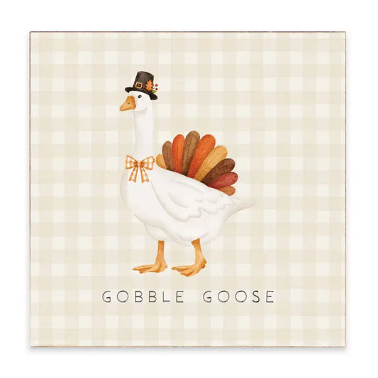 Goose Thanksgiving Wood Block Decor