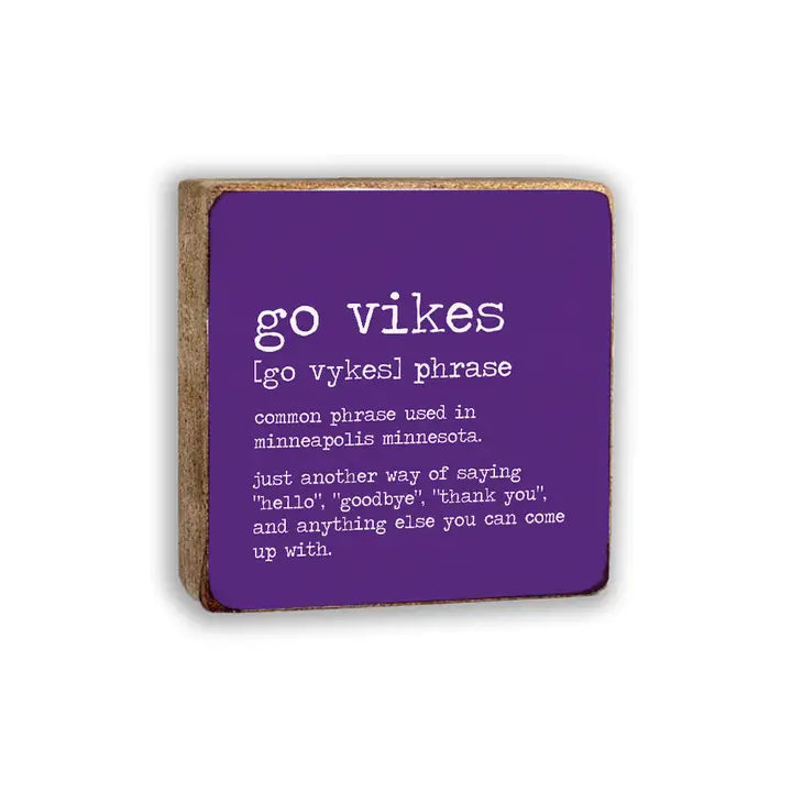 Go Vikes Definition Wood Block Decor