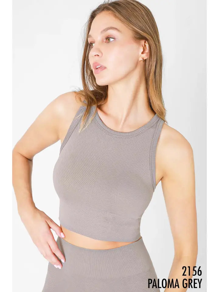 High Neck Cropped Tank (4 colors)