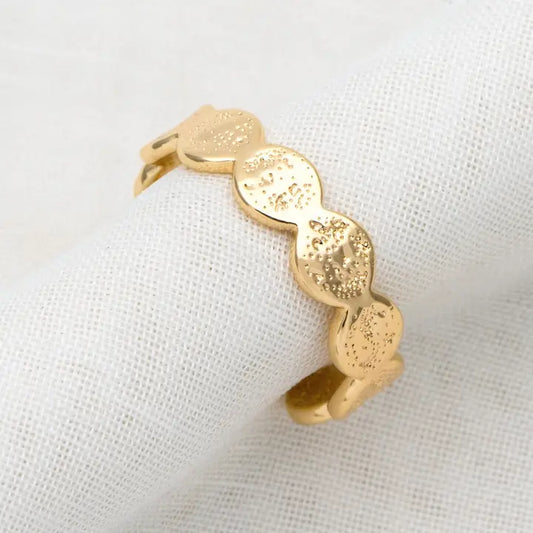Hammered Adjustable Ring - Gold Plated