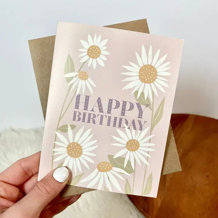 “Happy Birthday” Daisy Birthday Card