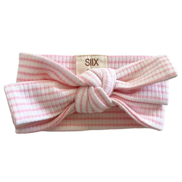 Pink Striped Organic Baby Headband - 0-6 mo