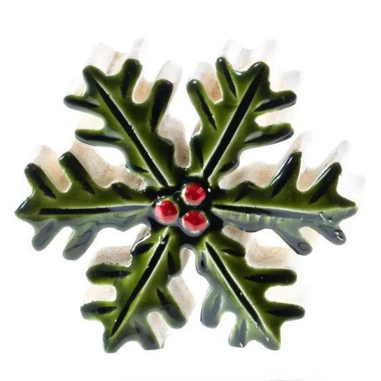 Holly Snowflake Decor Piece