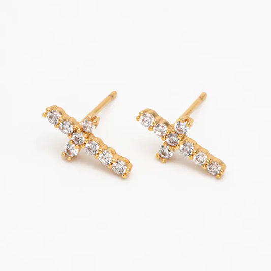 Hypoallergenic Cross Stud Earrings