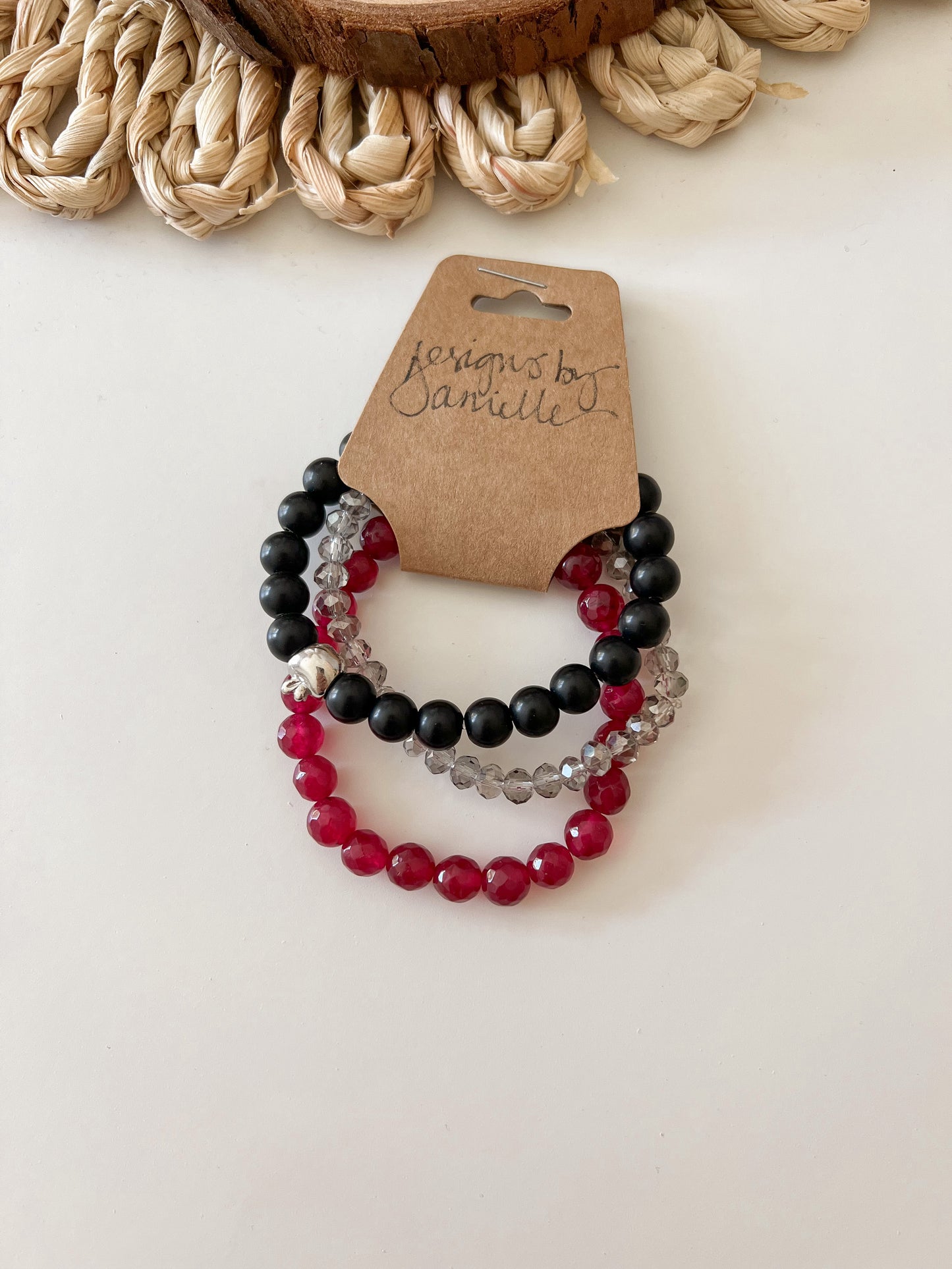 Cardinal Bracelet Stack - Red/Black