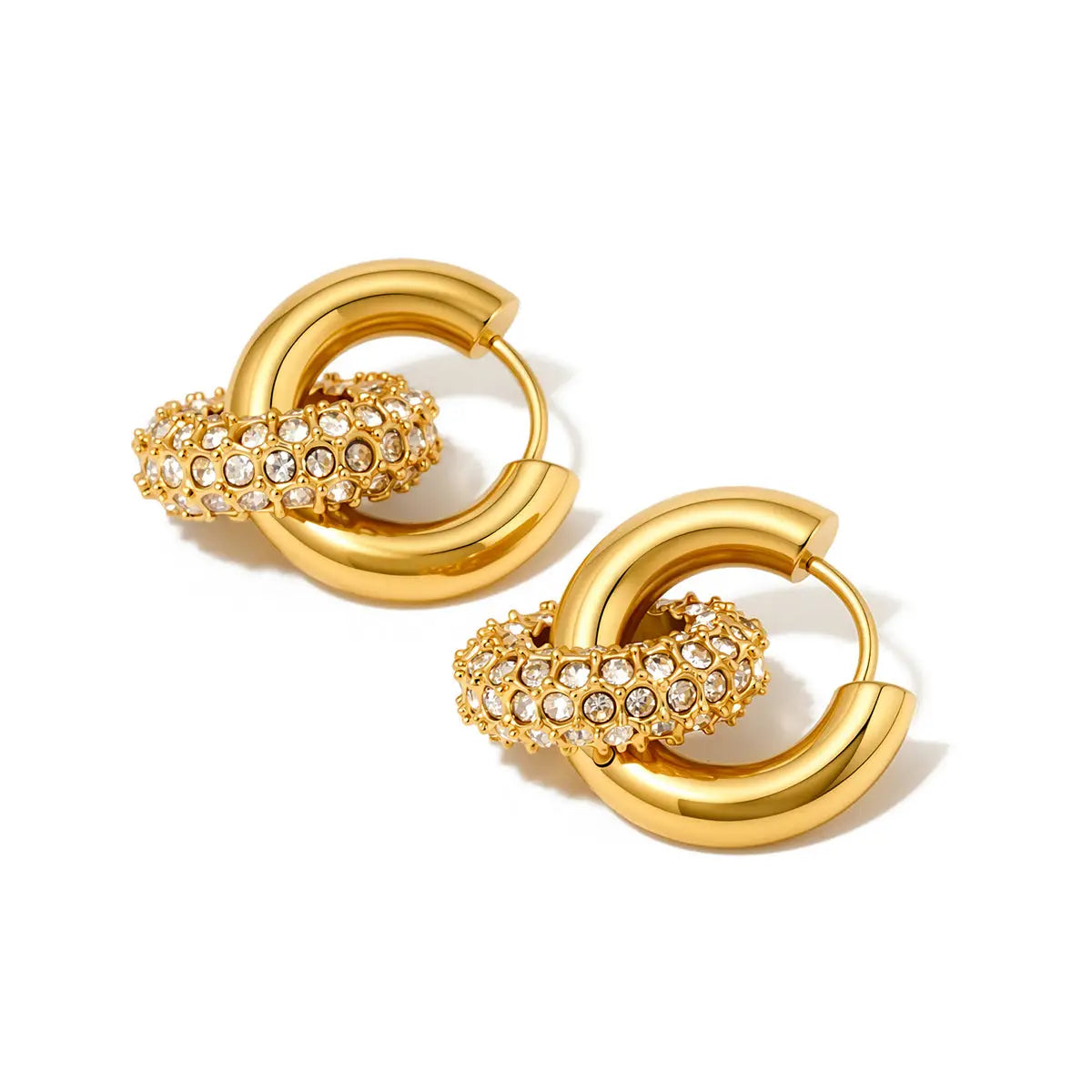 Interlock Hoop Earrings (2 colors) - WATERPROOF