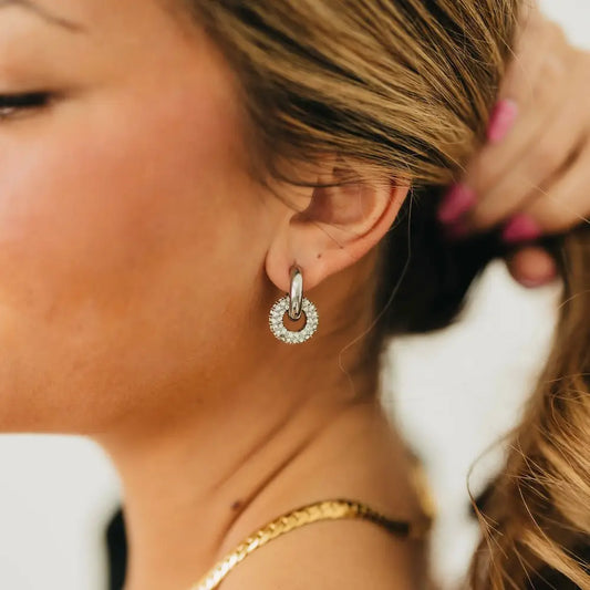 Interlock Hoop Earrings (2 colors) - WATERPROOF
