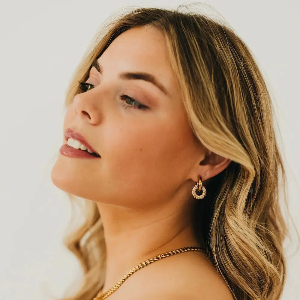 Interlock Hoop Earrings (2 colors) - WATERPROOF