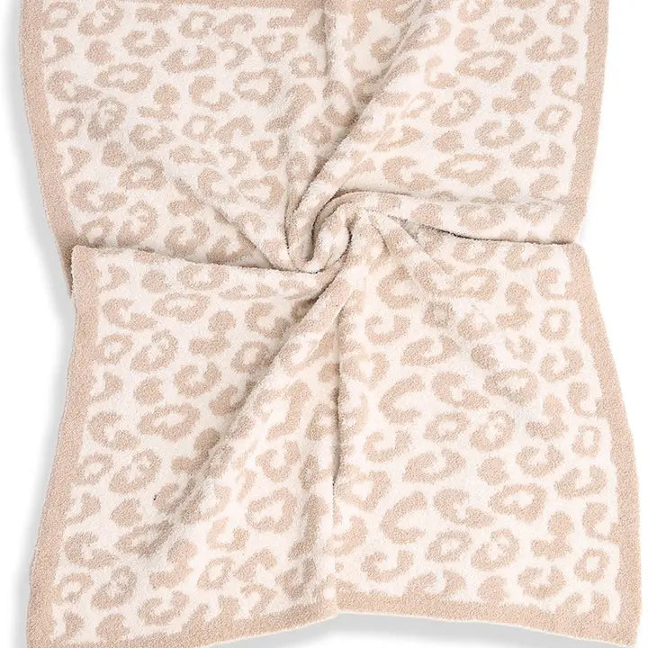 Kids Luxury Throw Blanket - Beige Cheetah