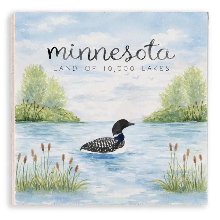 Minnesota Loon Wooden Magnet