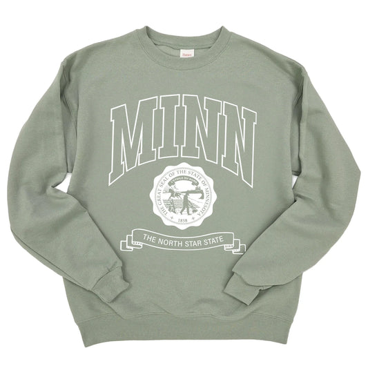 Minn North Star State Crewneck - Sage