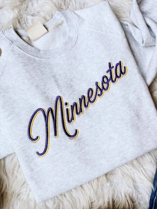MN Embroidered Crewneck - Ash Grey
