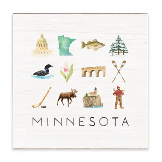 Minnesota Icons Wood Decor Block