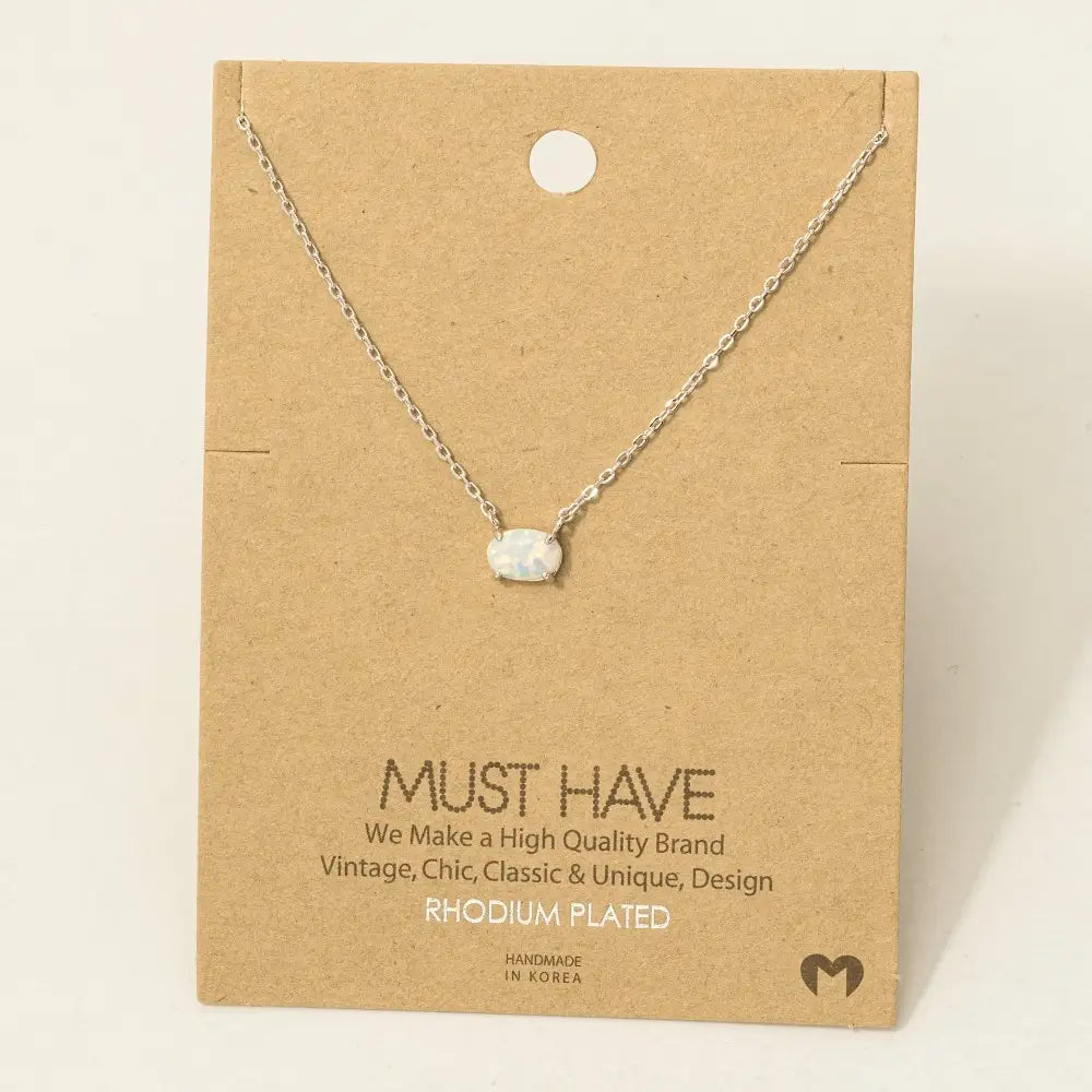 Dainty Opal Necklace - Silver